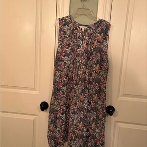 Garnet Hill Floral Sleeveless Dress with pockets - Multicolor